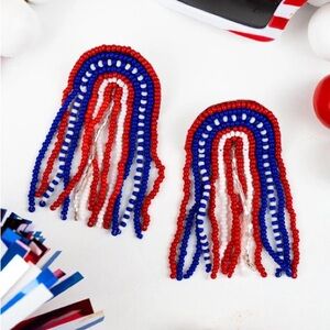 AMERICAN FALLS SEED BEAD FRINGE EARRINGS